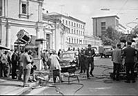 Съемки фильма «Берегись автомобиля», 1966.