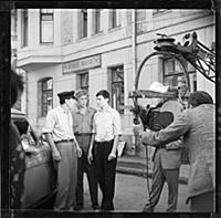 Съемки фильма «Я шагаю по Москве», (1963).