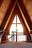 Bedroom in A-frame house