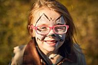 Girl with face painted