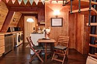 Table for two in dining room, kitchen and laundry 