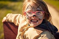 Girl with face painted