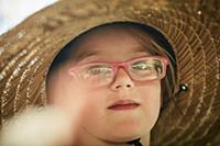 Girl wearing sun hat