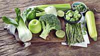 Still life of fresh green vegetables