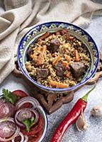 Rice pilaf with lamb