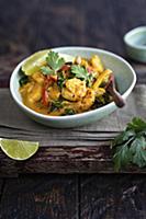 Curried prawns