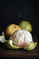 A peeled ugli fruit