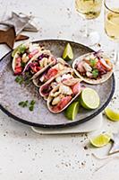 Fish tacos with pickeld radish