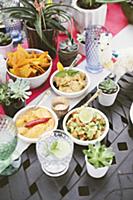 Table set with Mexican specialities