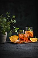 Aperol Spritz (a cocktail of bitter orange liqueur