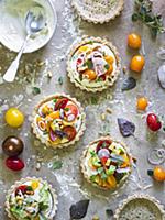 Mini tarts with Heirloom tomato and ricotta