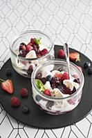 Smashed pavlova semifreddo jars