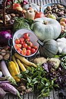 A harvest picture with autumn vegetables