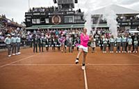 Sweden's Johanna Larsson sprays champagne after wi