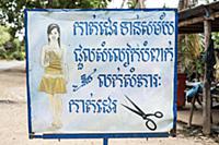 Нарисованные вручную рекламные вывески в Камбодже.