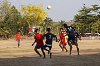 Myanmar / Mrauk U / 2014 / Players at the Shittaun
