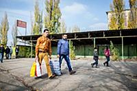 Bulgaria / 2013 / Refugees bring provisions from t