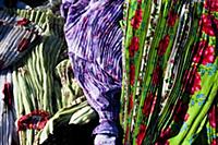 Romania / Negreni / 2014 / Textiles on the desk.


