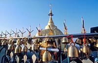 MYANMAR / Mon State / Little bells are offerings o