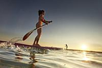 Stand Up Paddler on Lake Starnberg,  YWoman,  SUP,