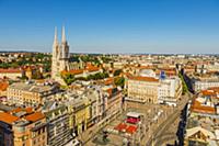 View of Ban Jelacic Square and Cathedral of the As