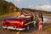 Oldtimer, on the way from the beach Playa Rancha L