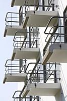 Cantilevered balconies on the Bauhaus Dessau in Gr