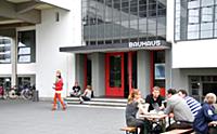 People in front of the main college building, Bauh