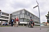 Main college building under clouded sky, Bauhaus, 