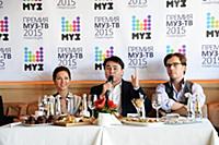 Максим Галкин, Нюша и Арман Давлетьяров на пресс-з