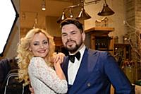 Елена Максимова и Интарс Бусулис на съемках клипа 