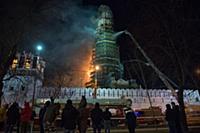 Пожар в Новодевичьем монастыре. Москва, Россия. 16