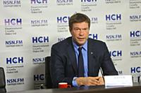 Олег Царев. Пресс-конференция в НСН. Москва, Росси