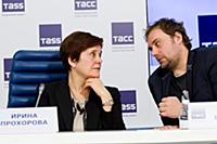 Ирина Прохорова, Вячеслав Самодуров. Пресс-конфере